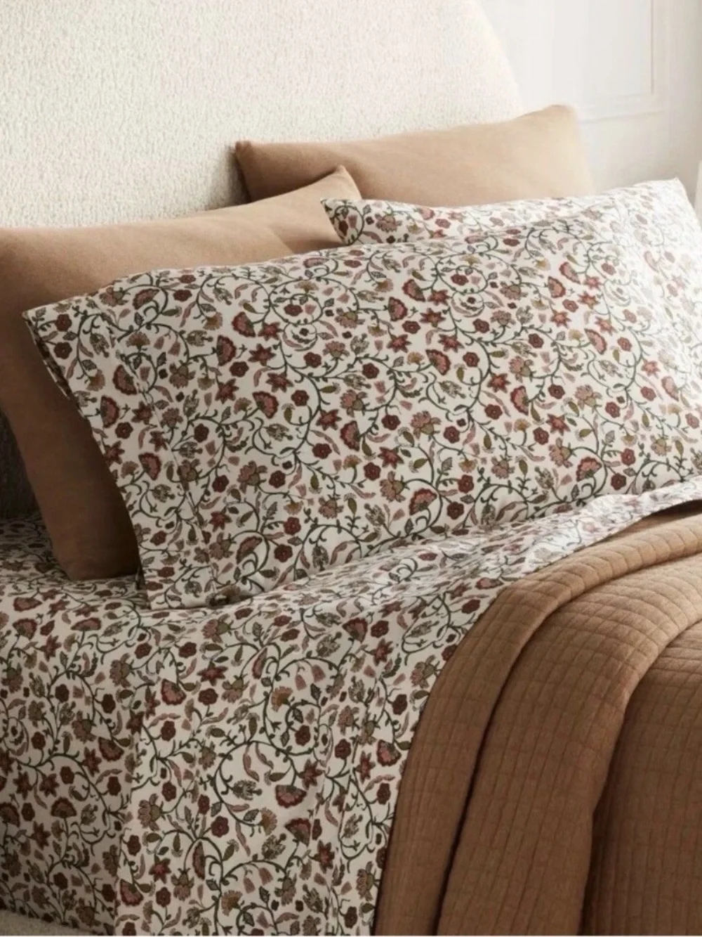 QUEEN 400 Thread Count Performance 4pc Sheet Set Warm Floral - Threshold NEW